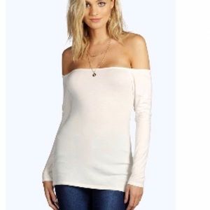 Off shoulder white long sleeve